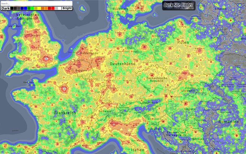 lichtverschmutzung karte deutschland 2019 Dunkle Orte Finden lichtverschmutzung karte deutschland 2019