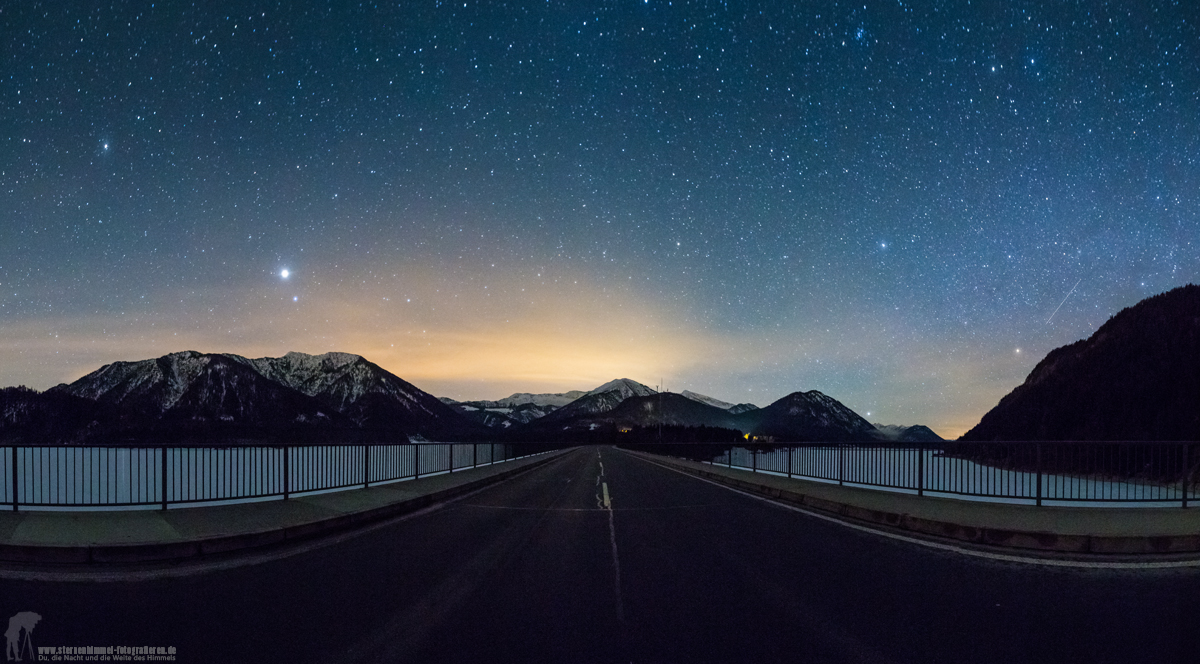 Panorama Nachthimmel Sylvensternspeicher Nacht mit Sternen und Milchstraße, Alepn, Berge Bayern