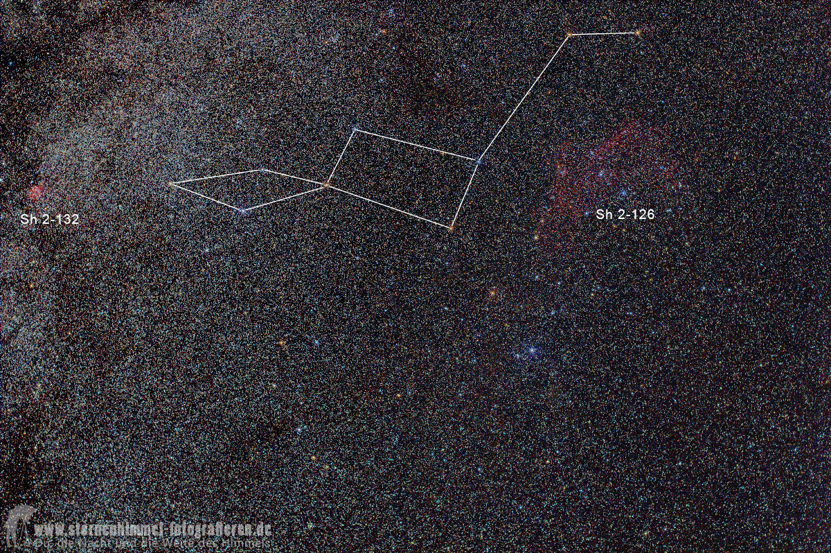 Sternbild Lacerta, Eidechse, Sharpless 126, Sh2-126, Widefield
