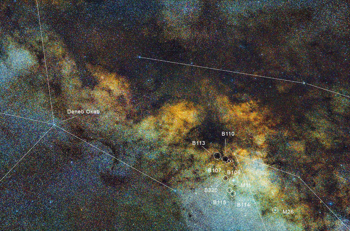 Dunkelnebel, Dunkelwolken im Sternenmeer, Sternbilder Inka, Zentrum der Milchstraße,m Schild-Wolke, Schildwolke, Sternbild Schild