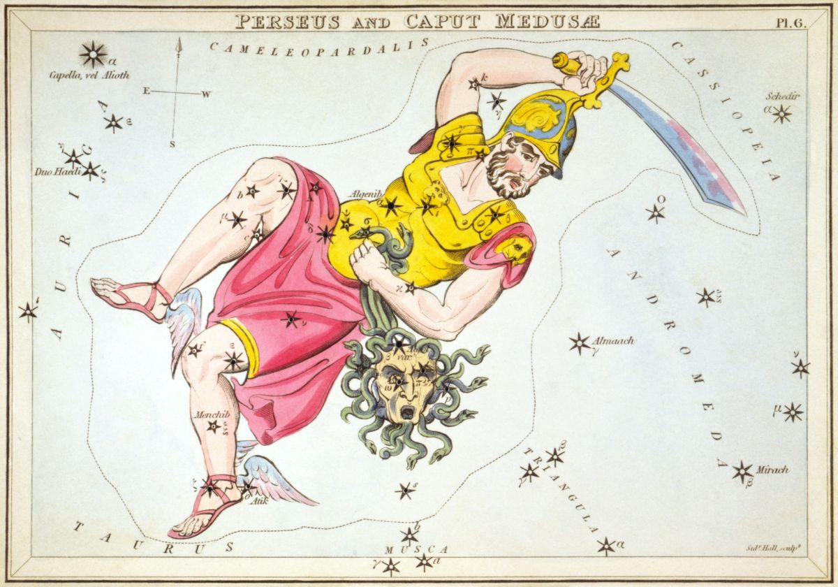 Sternbild Perseus in künstlerischer Darstellung