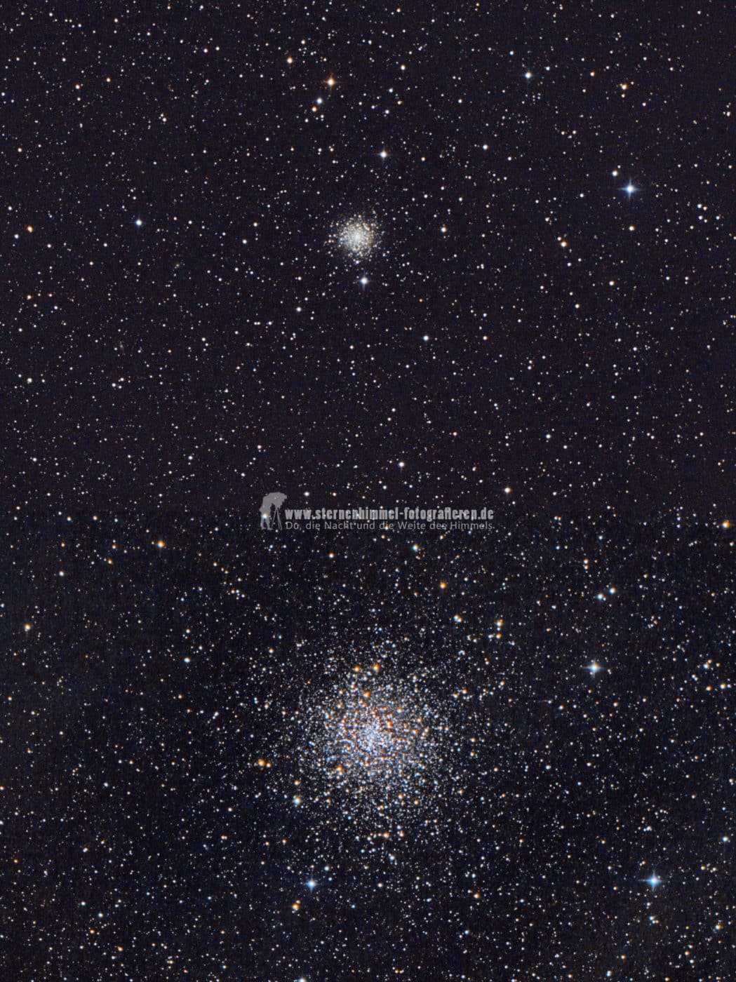 Größenvergleich M80 und M4 im Sternbild Skorpion