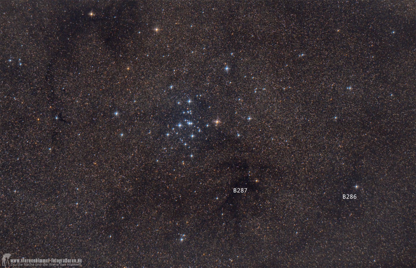 Messier 7 M7 Sternbild Skorpion mit Barnad 287, Barnard 286, B287, B286