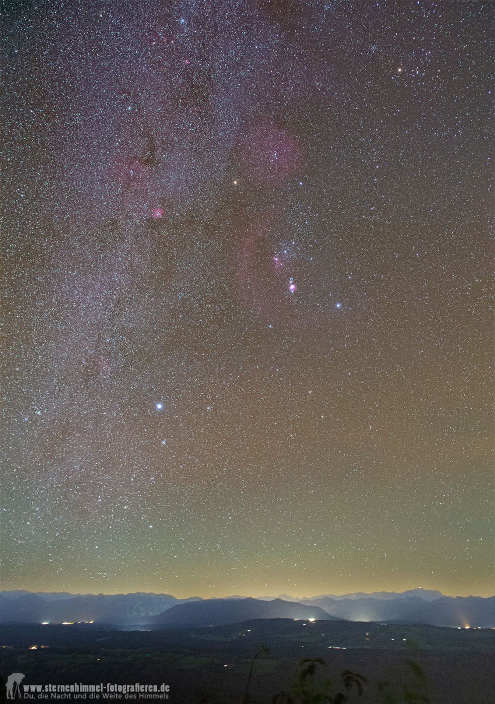 Wintermilchstraße mit Orion, Samyang 20 mm f1.8 - occ, out of cam, unbearbeitetes Rohbild