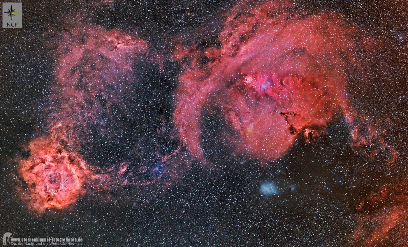 Emissionsnebel und SNR im Sternbild Einhorn, Monoceros