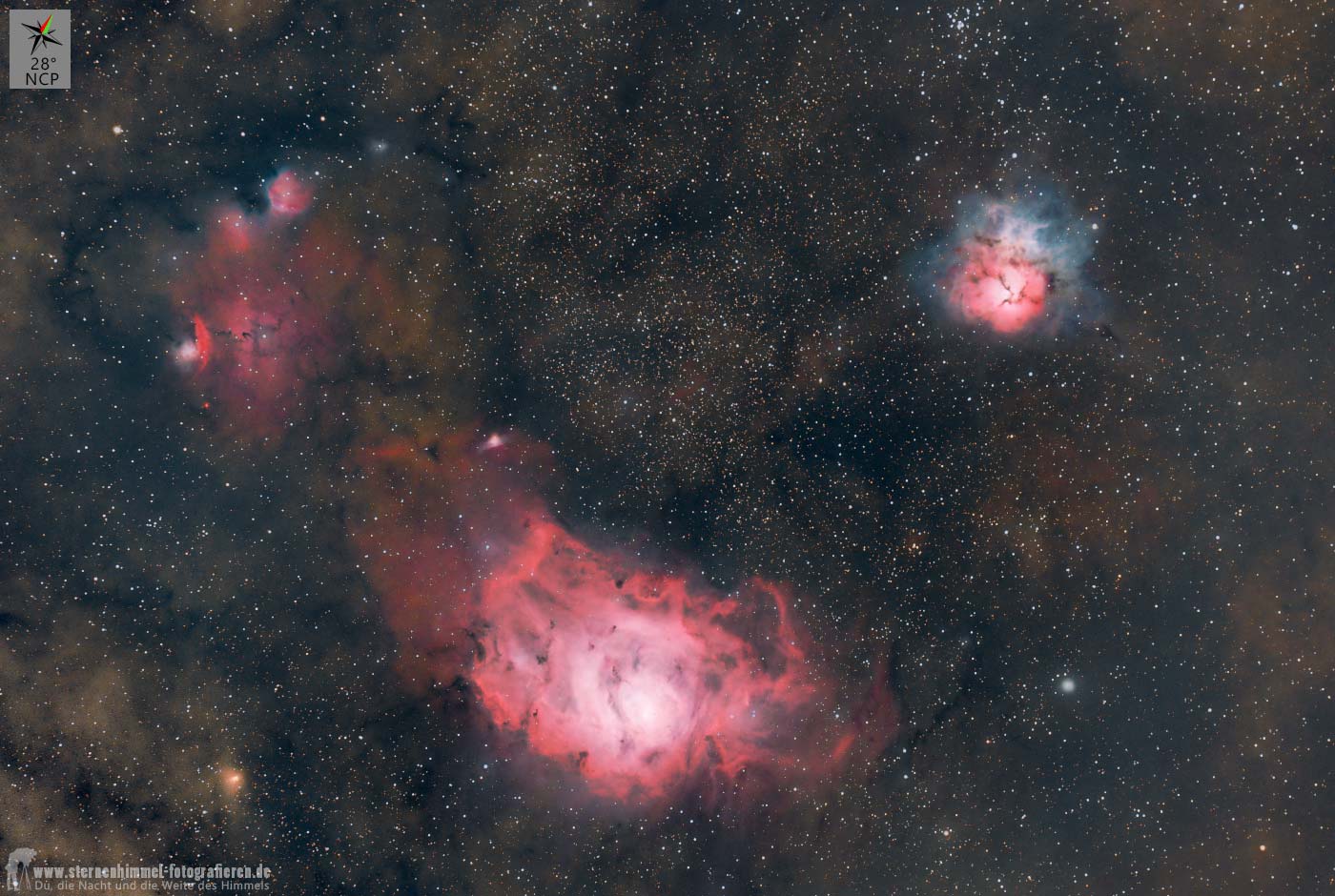 Sharpless 29, 31, 32, NGC 6559, iOptron GEM45G, Omegon VeTech 410