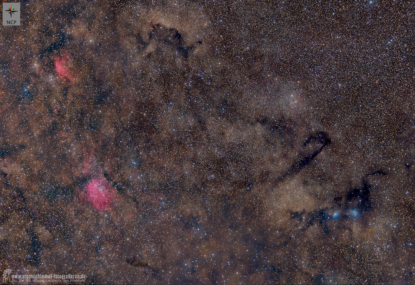 Sternbild Vulpecula Füchschen - Sharpless 88, Sh2-88, Sh2-86, LDN792, Widefield mit Omegon VeTec 410