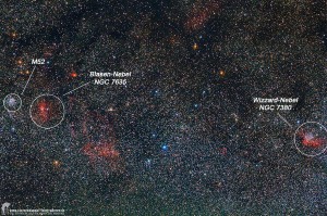 M 52 + NGC 7635 - Widefield    